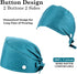 SATINIOR 5 Pcs Surgical Working Caps with Button Adjustable Gourd Shaped Bouffant Working Hats with Sweatband Tie Back...